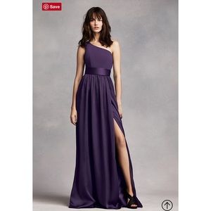 Vera Wang Satin One Shoulder Dress - Size 2